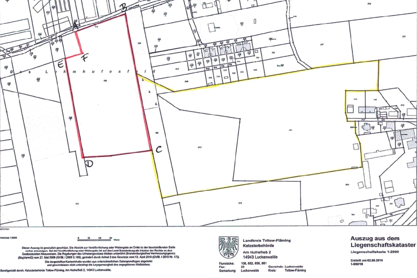 103.824 m² Grundstück mit See in der Stadt Luckenwalde
