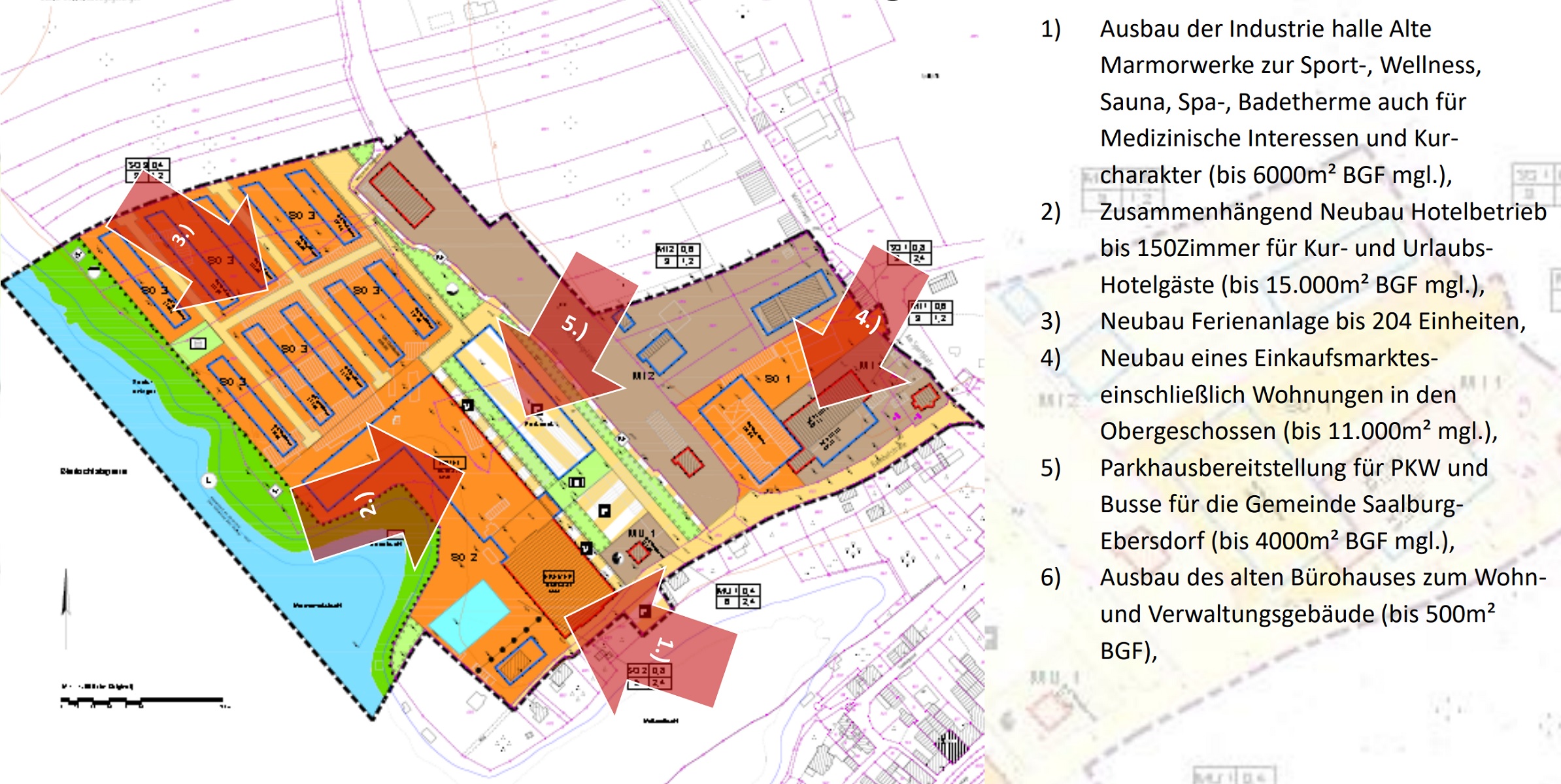 70.700 m² Seegrundstück mit 2.5 km Wasserfront, Projekt mit ca. 35.000 m² BGF in Saalburg / Thüringen