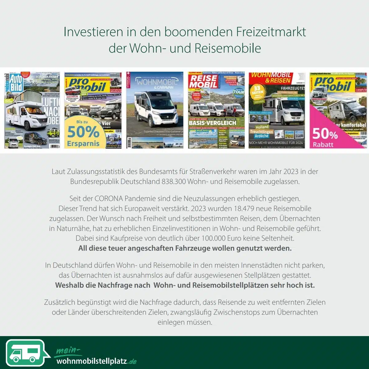 Wohnmobilstellplatz als Kapitalanlage, Projekt in Leipzig (Sachsen)