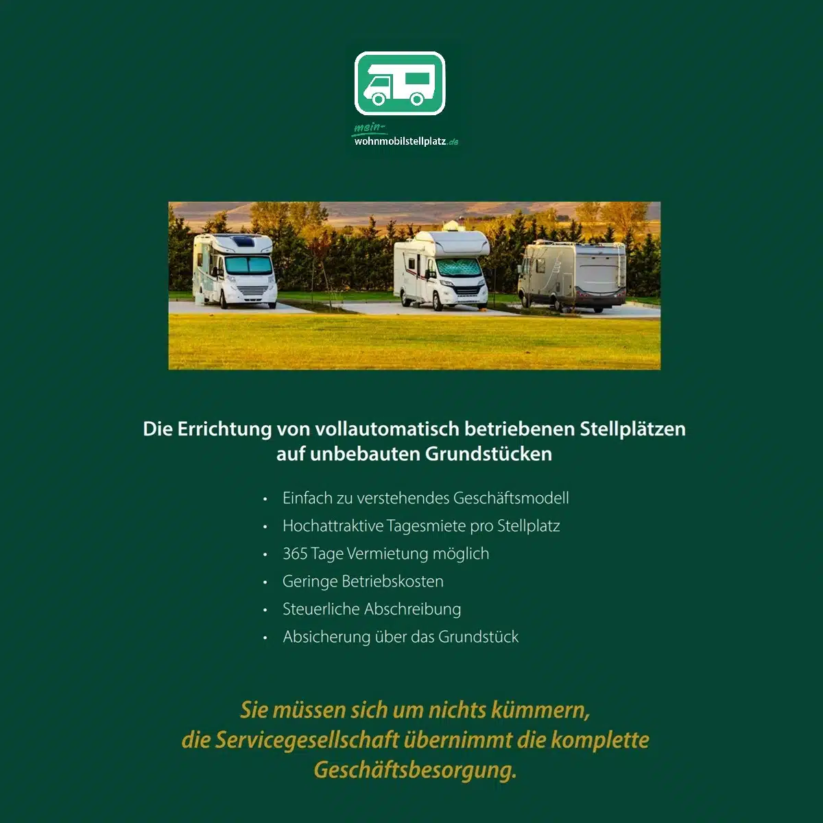 Wohnmobilstellplatz als Kapitalanlage, Projekt in Leipzig (Sachsen)